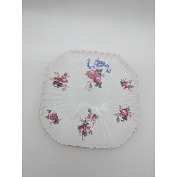 Vintage Spode Copeland's Y5775 square salad plate floral 8 1/8 in - Picture 3 of 10